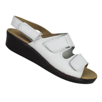 Romulo Sandalia Cuero Blanco Mujer Ref 5684